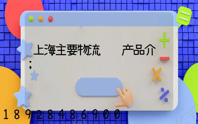 上海主要物流运输产品介绍