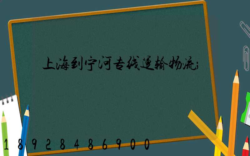 上海到宁河专线运输物流