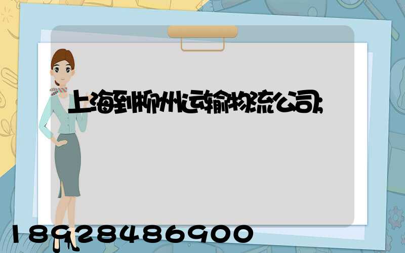 上海到柳州运输物流公司