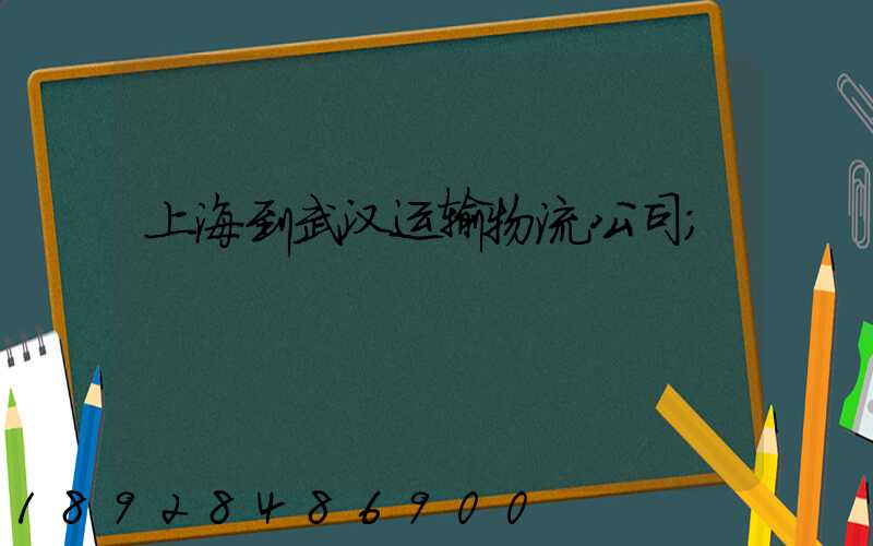 上海到武汉运输物流公司