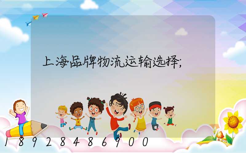 上海品牌物流运输选择