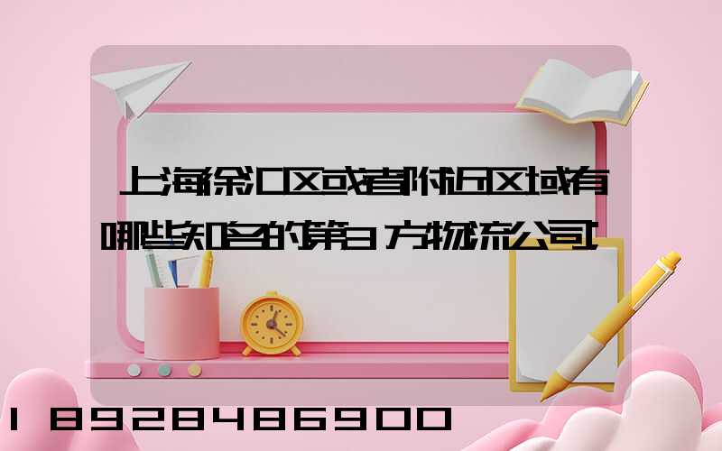 上海徐汇区或者附近区域有哪些知名的第3方物流公司