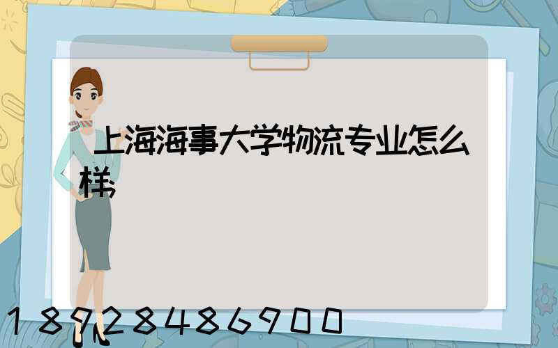 上海海事大学物流专业怎么样