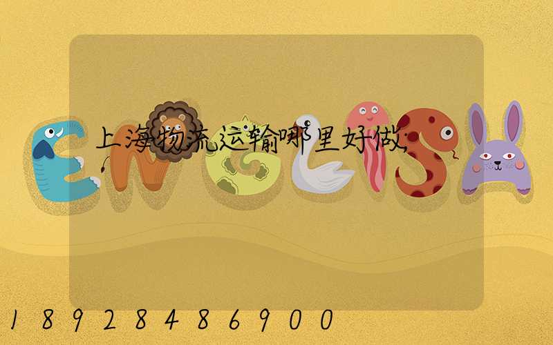 上海物流运输哪里好做