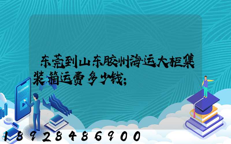 东莞到山东胶州海运大柜集装箱运费多少钱