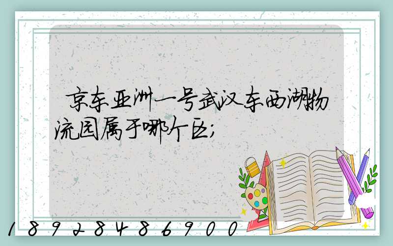 京东亚洲一号武汉东西湖物流园属于哪个区