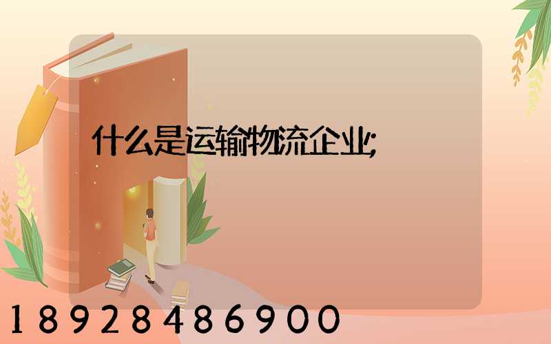 什么是运输物流企业