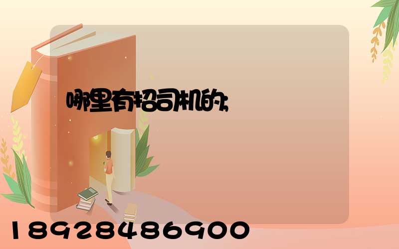 哪里有招司机的
