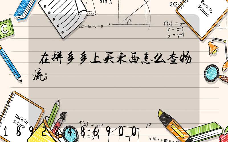 在拼多多上买东西怎么查物流