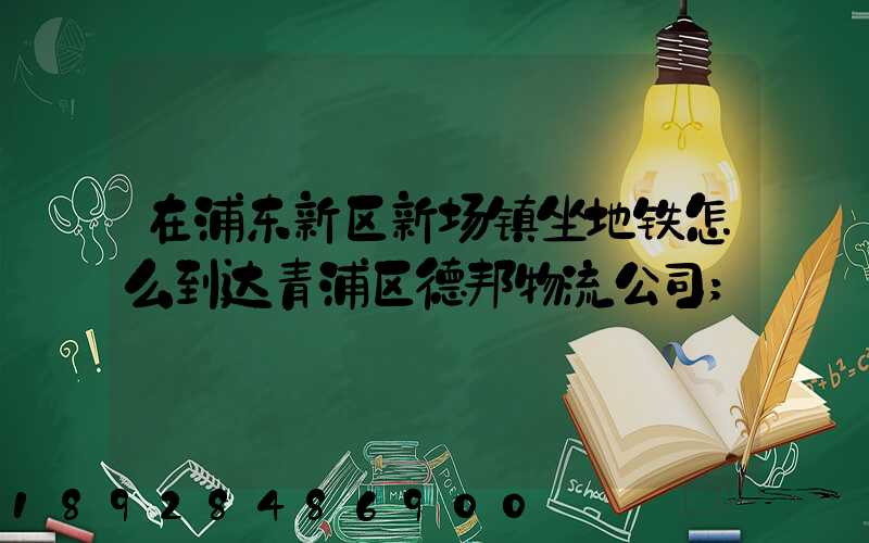 在浦东新区新场镇坐地铁怎么到达青浦区德邦物流公司