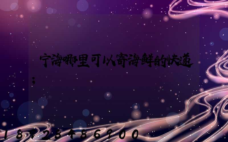 宁海哪里可以寄海鲜的快递