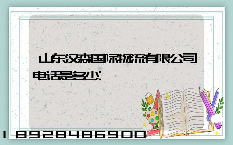 山东汉森国际物流有限公司电话是多少