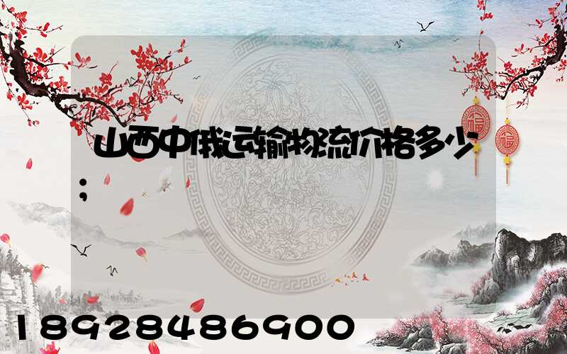 山西中俄运输物流价格多少