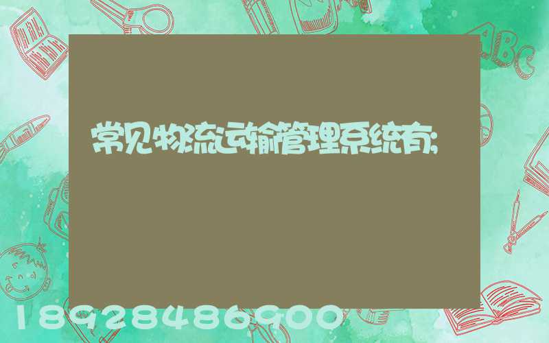 常见物流运输管理系统有