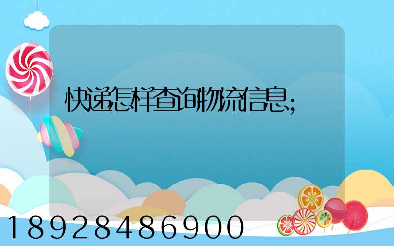 快递怎样查询物流信息