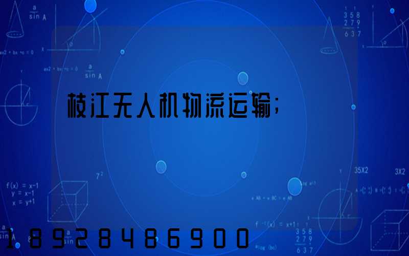枝江无人机物流运输