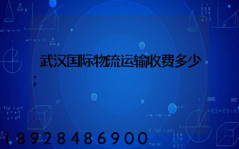 武汉国际物流运输收费多少