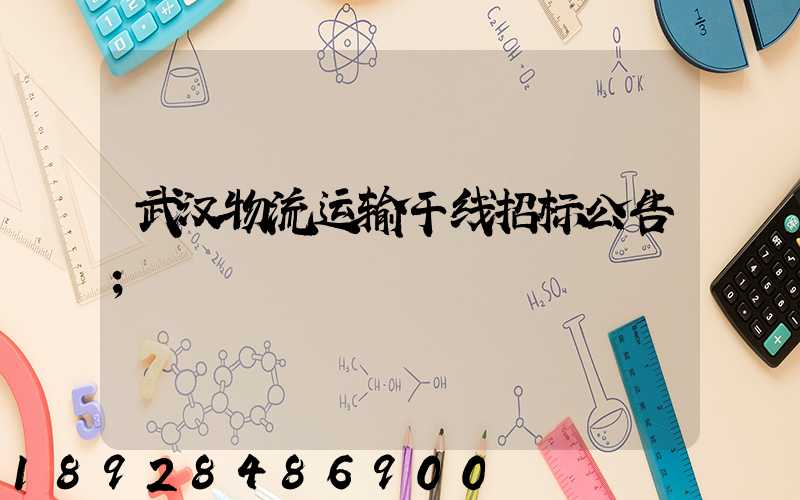 武汉物流运输干线招标公告