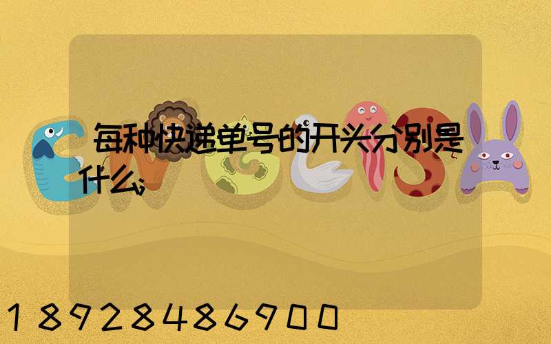 每种快递单号的开头分别是什么