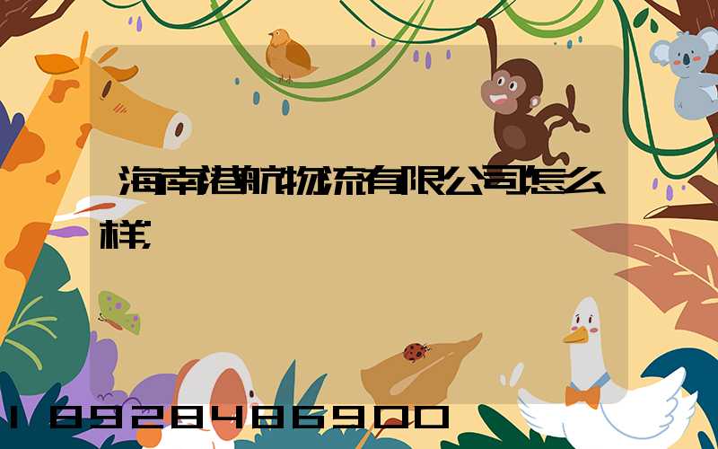 海南港航物流有限公司怎么样