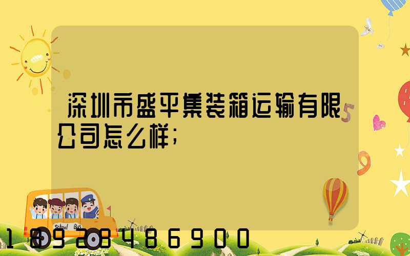 深圳市盛平集装箱运输有限公司怎么样