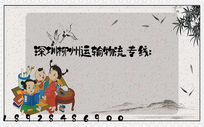 深圳柳州运输物流专线