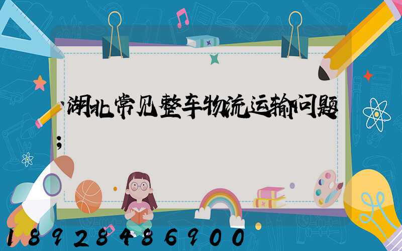 湖北常见整车物流运输问题