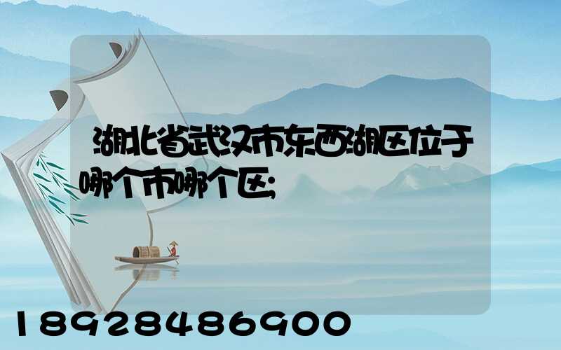 湖北省武汉市东西湖区位于哪个市哪个区