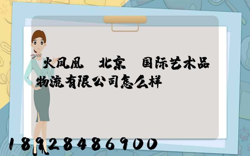 火凤凰(北京)国际艺术品物流有限公司怎么样