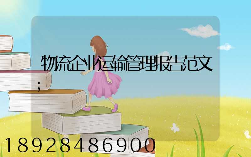 物流企业运输管理报告范文
