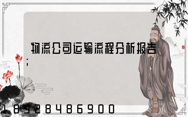 物流公司运输流程分析报告