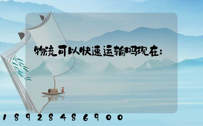 物流可以快速运输吗现在