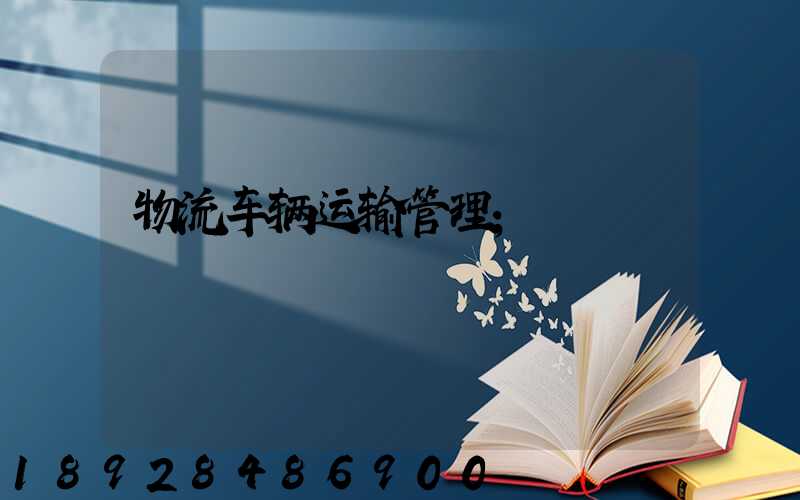 物流车辆运输管理