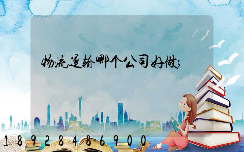 物流运输哪个公司好做