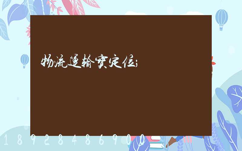物流运输宝定位