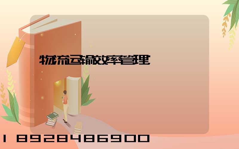 物流运输效率管理