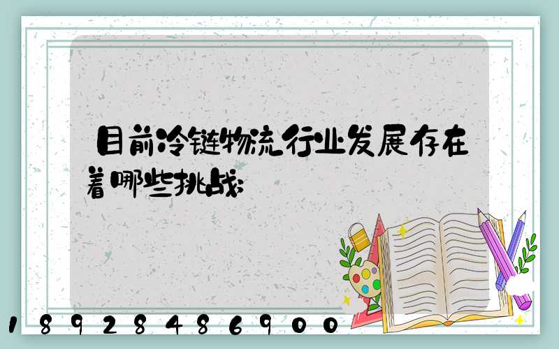 目前冷链物流行业发展存在着哪些挑战