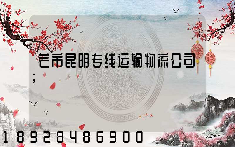 芒市昆明专线运输物流公司