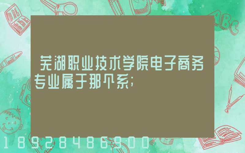 芜湖职业技术学院电子商务专业属于那个系