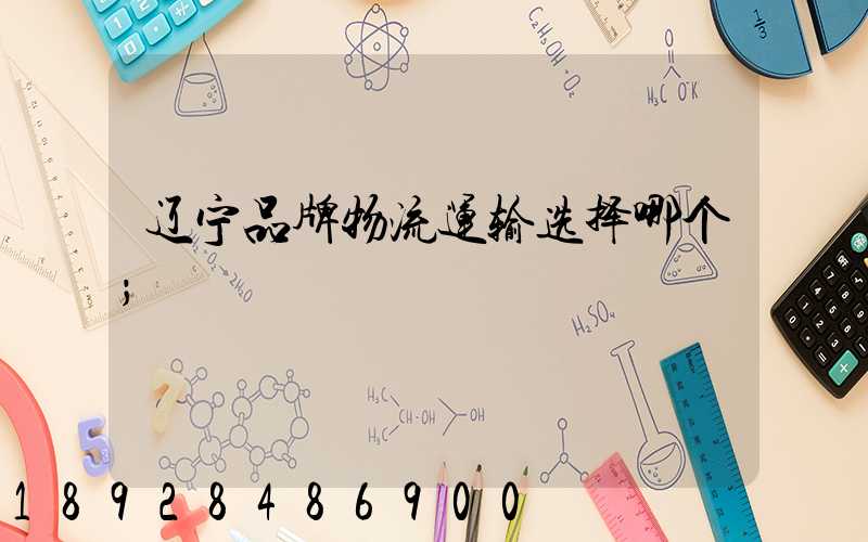 辽宁品牌物流运输选择哪个