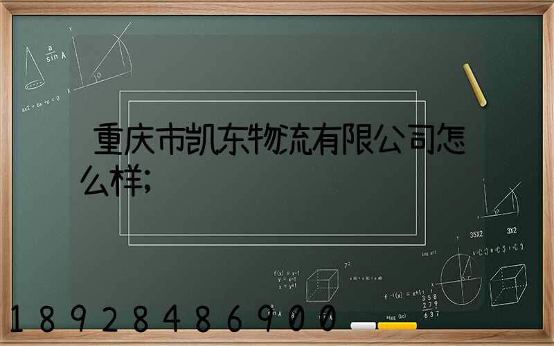 重庆市凯东物流有限公司怎么样