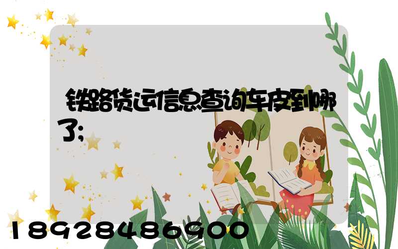 铁路货运信息查询车皮到哪了