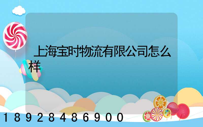 上海宝时物流有限公司怎么样